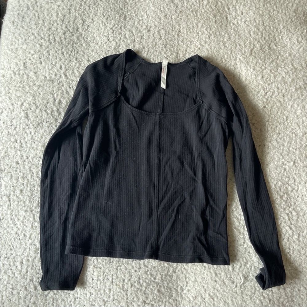 Free people large black blouse